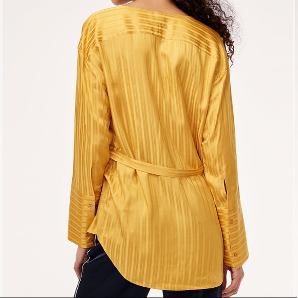 WILFRED | Long-sleeve Blouse w/ Waist Tie | Arabian Gold - Picture 2 of 6